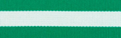 Green / White Striped Grosgrain Band