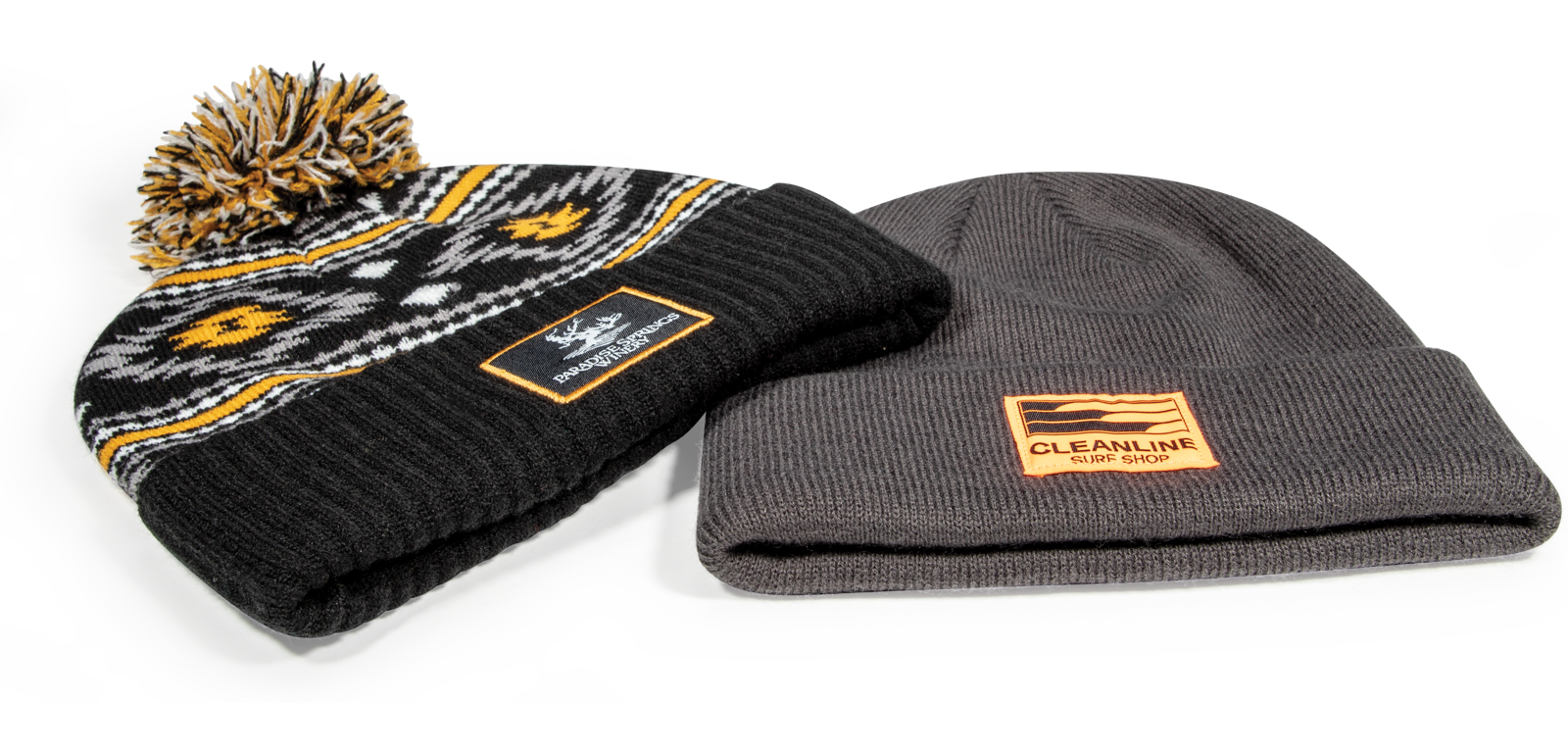 A pair of cuffed silhouette knits