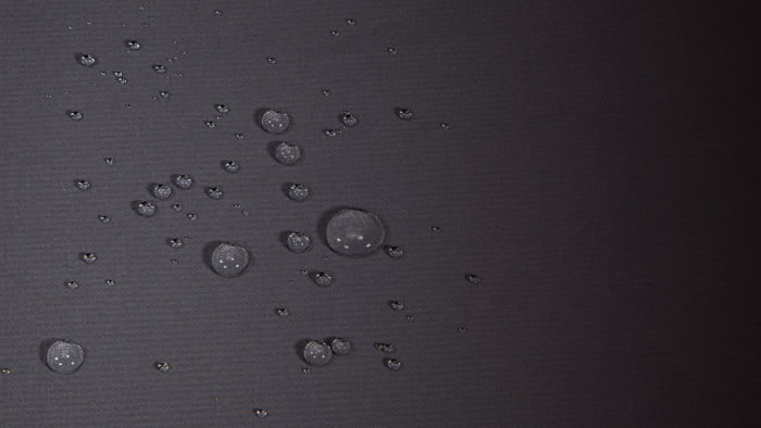 Water droplets on DriMax performance fabric