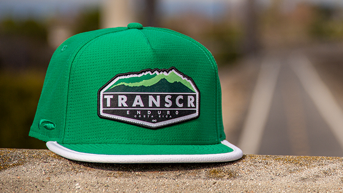 Cycling hat overlooking the road