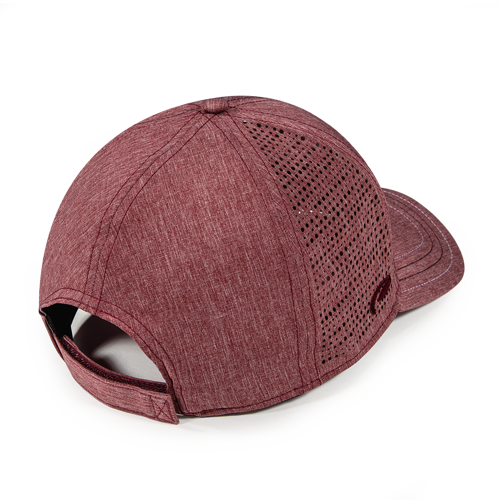 Adjustable hat with perforated pattern on side panels