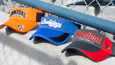 Visors sitting in grandstands