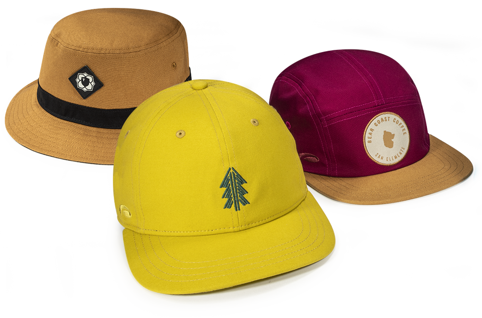 A Group of Organic Canvas Headwear