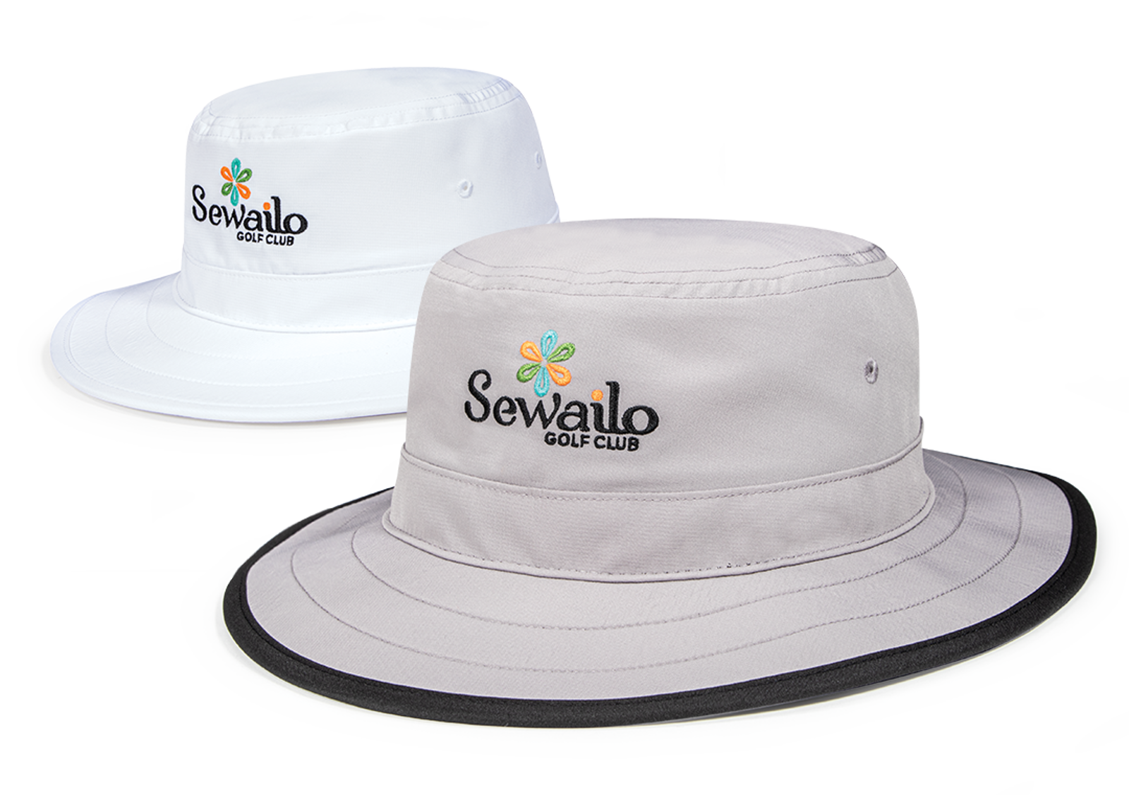 A pair of our all-new Shademaker III bucket hats
