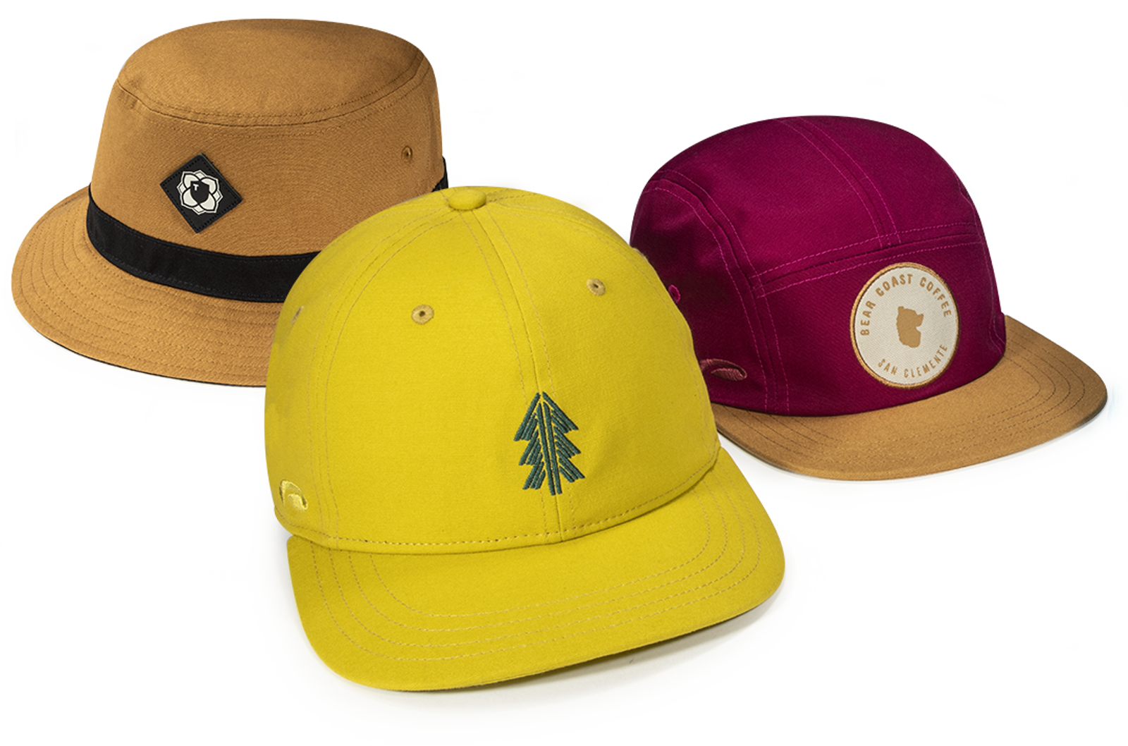 A Group of Organic Canvas Headwear
