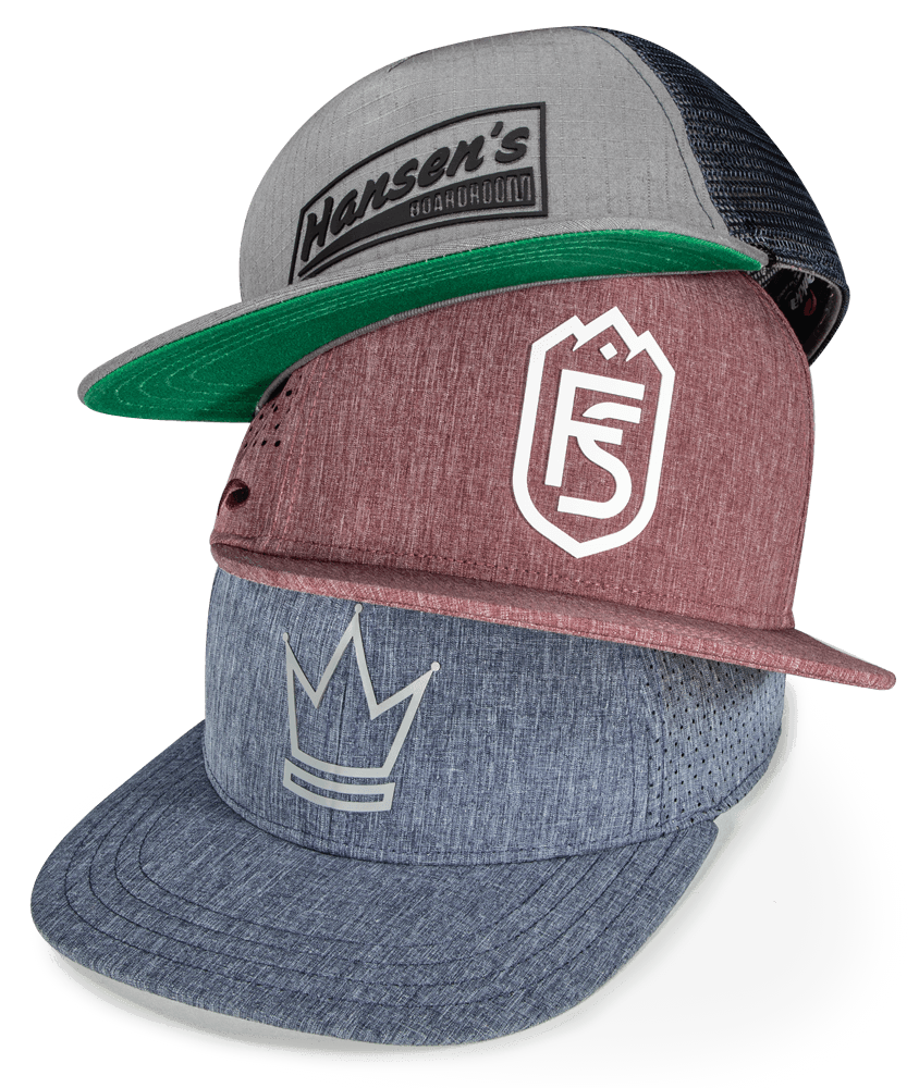 Stack of hat with a BondGo custom applique