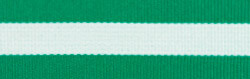 Green / White Striped Grosgrain Band
