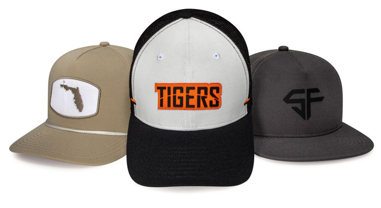 A group of Custom EcoPiqué Headwear