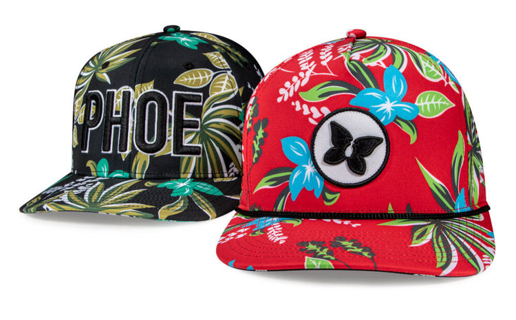 Pair of Custom Golf Plumeria TriTech Hats