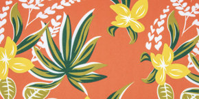Papaya Plumeria Specialty Fabric
