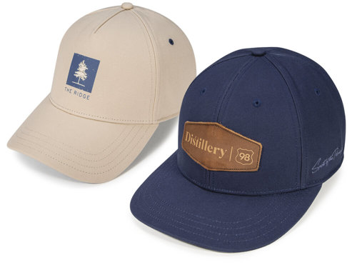 Low Crown shown on a 5-Panel & 6-Panel silhouette