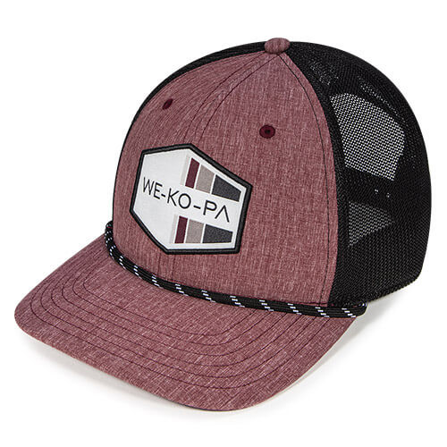 Maroon Heather / Black w/ Black / White Stripe
