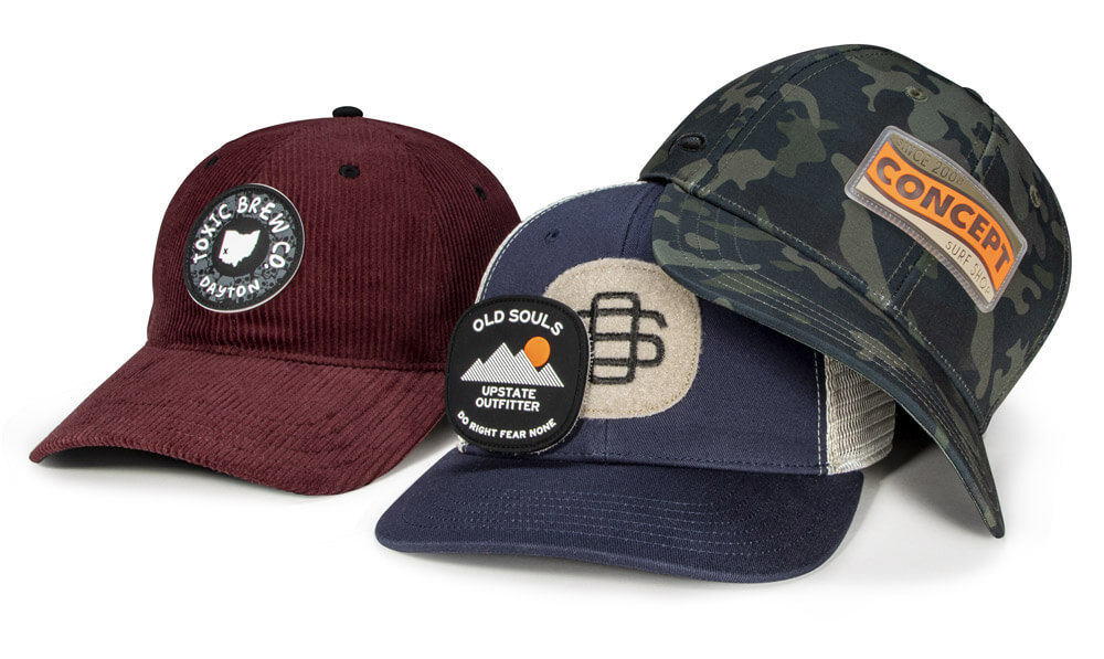 Custom Headwear featuring new Rubber Patch appliques
