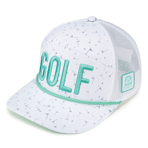 White w/ Seafoam Heather Undervisor w/ Seafoam / White Polka Dot