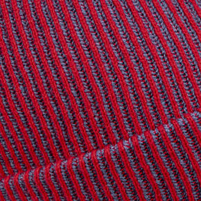 2x2 Ribbed Knit Construction With Two-Tone Pattern